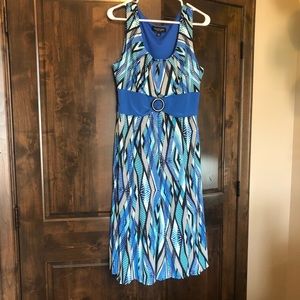 Dress, large, gorgeous blue & pattern